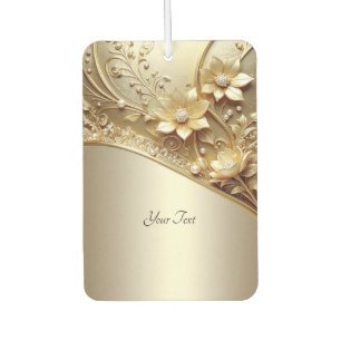 Moderner verzierter goldener Blumenluftreiniger Autolufterfrischer