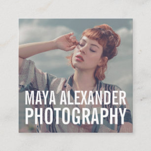 Moderner Vintage-Blau-Fotografie-Filter Quadratische Visitenkarte