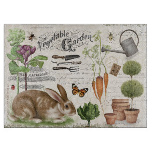 Moderner Vintage Französischer Gartenhase Schneidebrett