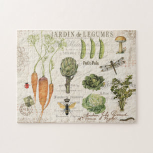 Moderner Vintage französischer Gemüsegarten-Puzzle