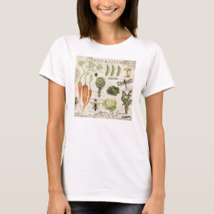 moderner vintage französischer Gemüsegarten T-Shirt