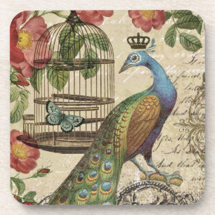 moderner vintage-französischer Pfau Untersetzer