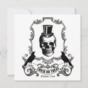 Moderner Vintage-Halloween-Schädel Karte