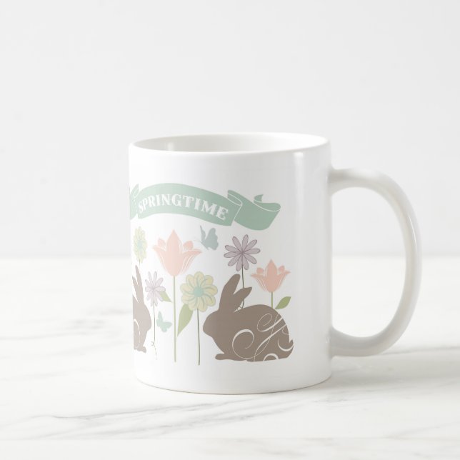 Moderner vintage Osterhase Kaffeetasse (Rechts)