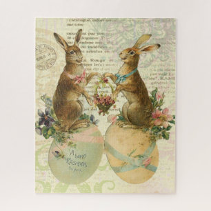 Moderner vintage Osterhasen-Puzzle