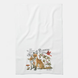moderner vintage Wald Fuchs Geschirrtuch