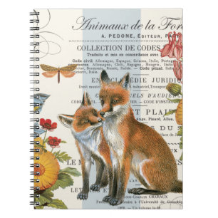 Moderner vintage Wald Fuchs Notizblock