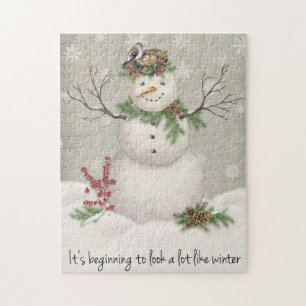 moderner vintage wintergarten schneemann