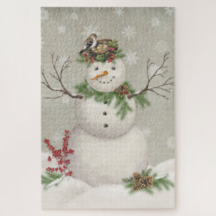 moderner vintage wintergarten schneemann