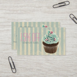moderner Vintager aquamariner Kuchen Visitenkarte