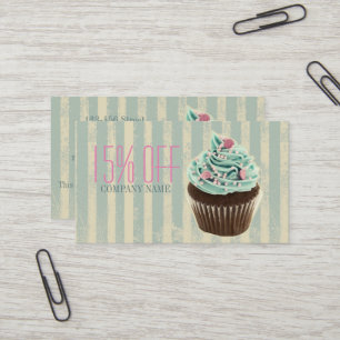 moderner Vintager aquamariner Kuchen Visitenkarte