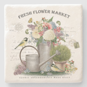 Moderner Vintager Bauernhof Steinuntersetzer