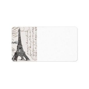 moderner Vintager Eiffel-Turm Adressaufkleber