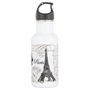 moderner Vintager Eiffel-Turm Edelstahlflasche