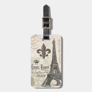 moderner Vintager Eiffel-Turmgepäckumbau Gepäckanhänger