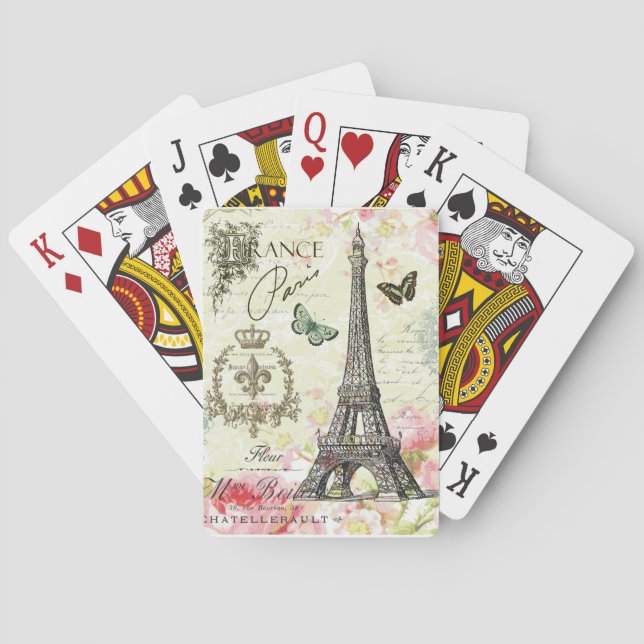 moderner Vintager Eiffelturm Spielkarten (Rückseite)
