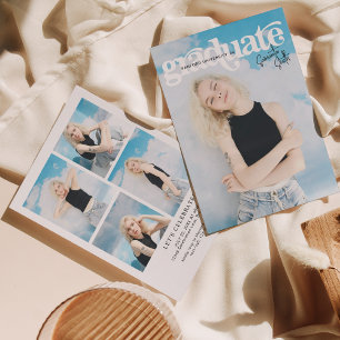 Moderner Vintager Fotografie-Collage-Abschluss Einladung