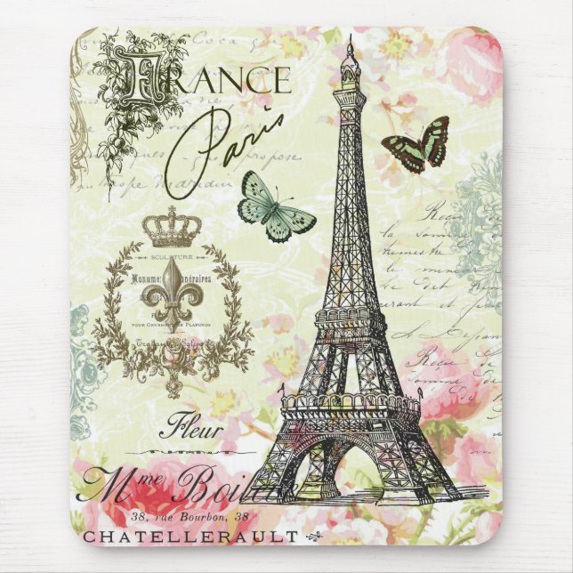 moderner Vintager Franzoseeiffel-Turm Mousepad (Vorne)