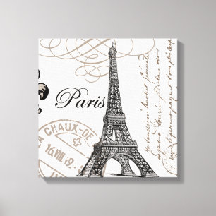 moderner Vintager Franzosen Eiffel-Turm Leinwanddruck