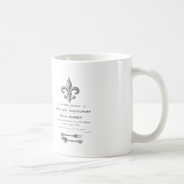 MODERNER VINTAGER FRANZÖSISCHER BISTRO KAFFEETASSE (Rechts)