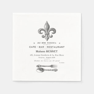 MODERNER VINTAGER FRANZÖSISCHER BISTRO SERVIETTE