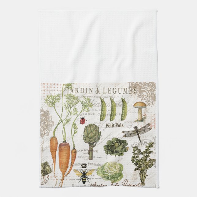 moderner Vintager Gemüsegarten Handtuch (Vertikal)