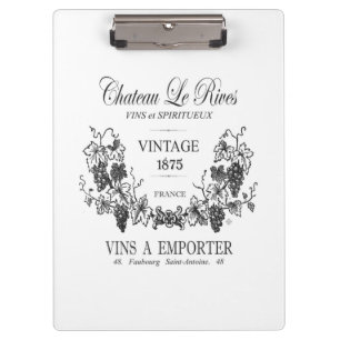 moderner Vintager Getreideweine Klemmbrett