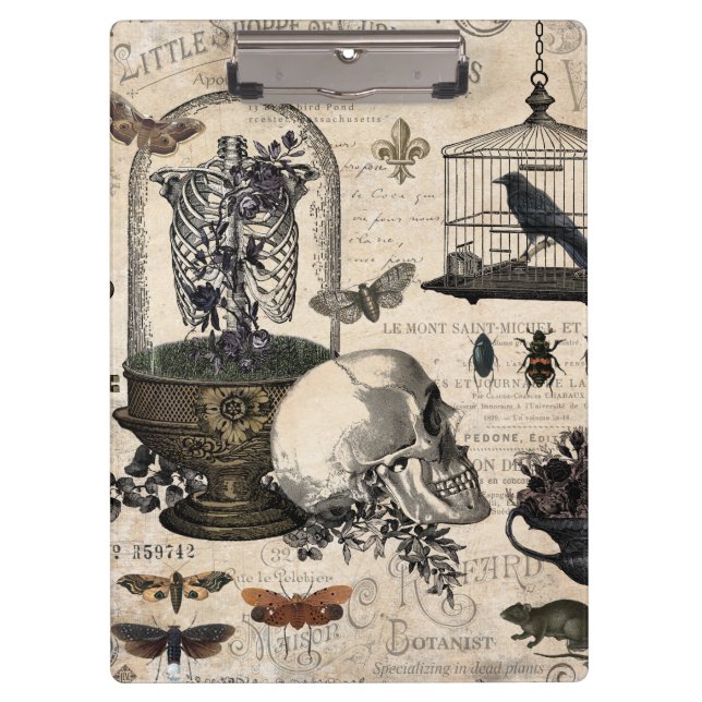 Moderner Vintager Halloween-Garten Klemmbrett (Vorderseite)