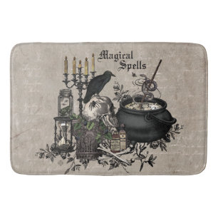 Moderner Vintager Halloween-Schädel Badematte