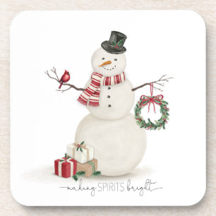 Moderner Vintager Holiday Snowmann Getränkeuntersetzer