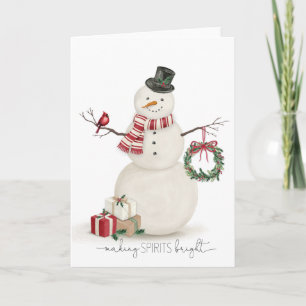 Moderner Vintager Holiday Snowmann Karte