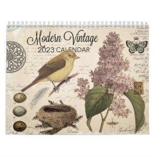Moderner Vintager Kalender 2023