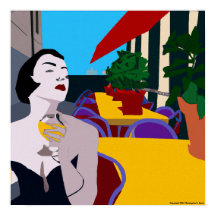 Moderner Vintager, mehrfarbiger digitaler Abend We