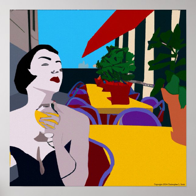 Moderner Vintager, mehrfarbiger digitaler Abend We Poster (Vorne)