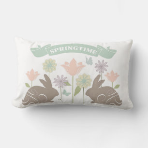 Moderner Vintager Osterhase Lendenkissen
