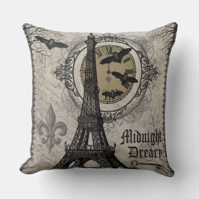 moderner Vintager Turm Franzosehalloweens Eiffel Kissen (Vorderseite)