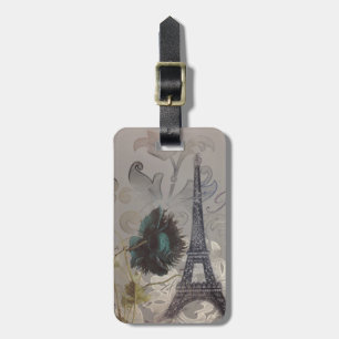 moderner Vintager Turm Paris Eiffel des grauen Gepäckanhänger