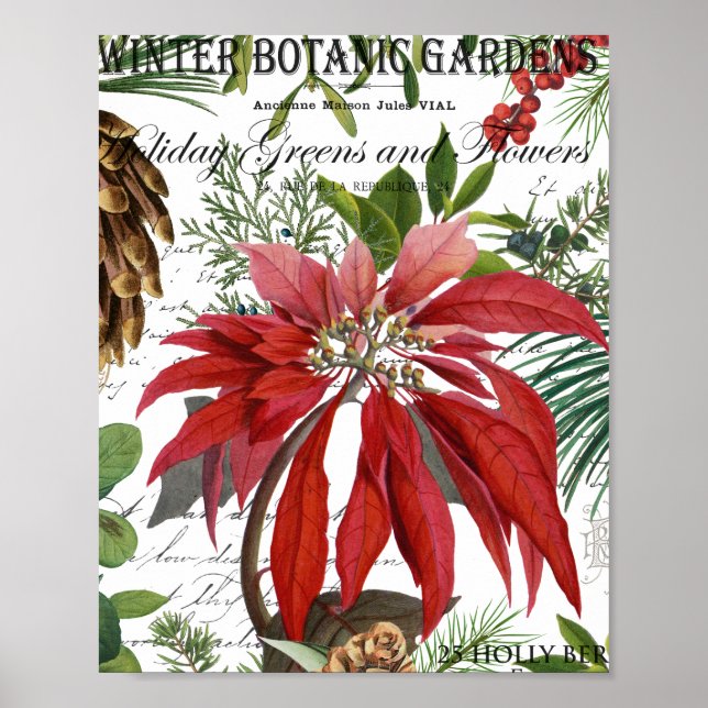 Moderner Vintager Wintergarten Poster (Vorne)