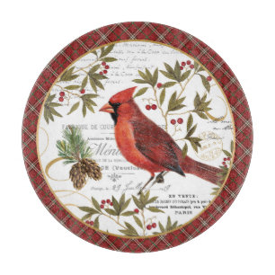 moderner Vintager Winterwald Kardinal Schneidebrett