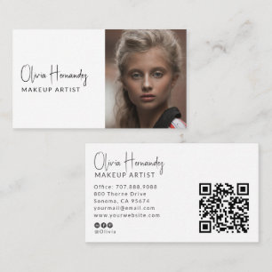 Moderner Visagisten-Foto-QR-Code Visitenkarte