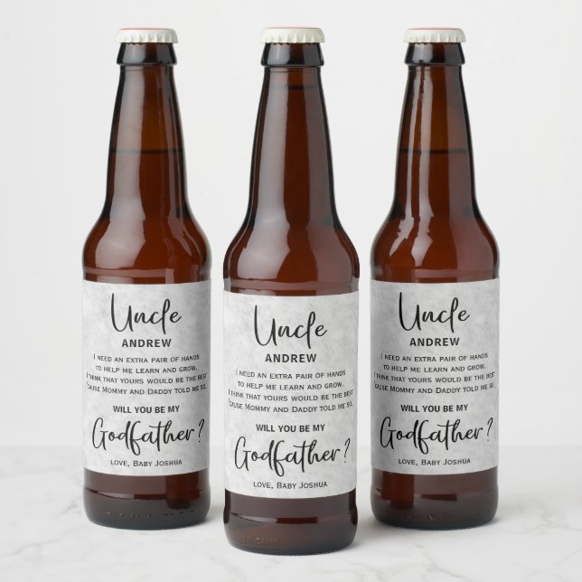 Moderner Vorschlag für den Großvater aus Marmor Bierflaschenetikett (Flaschen)