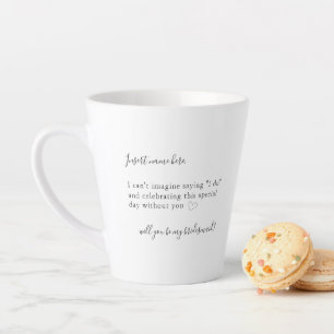Moderner Vorschlag für eine einfache Kalligrafie Milchtasse