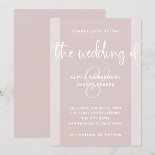 Moderner Vorschlag  Rosa Hochzeit Einladung