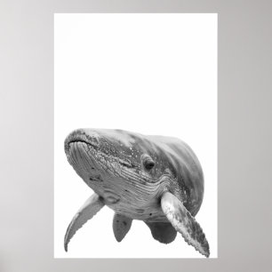 Moderner Walporträt schwarz weiß Poster