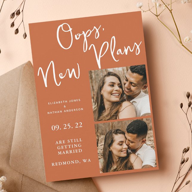 Moderner Wandel Datum Hochzeit Terrakotta - Aufbru Save The Date (Von Creator hochgeladen)