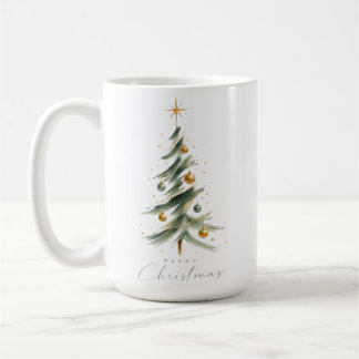 Moderner Wasserfarben-Weihnachtsbaum Kaffeetasse