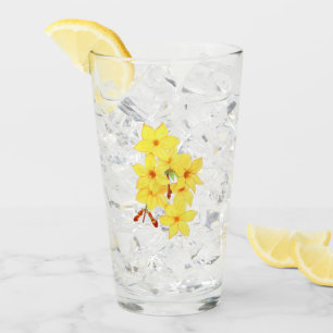 Moderner Wasserfarbengelber Jasmine-Blume-Glascup Glas