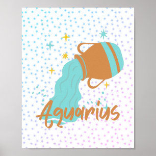 Moderner Wassermann-Wassermann-Zodiakus Poster