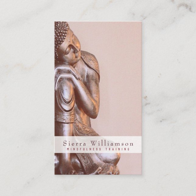 Moderner weicher malvenfarbener Mindfulness, der Visitenkarte (Vorderseite)