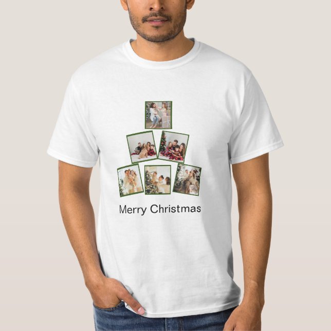 Moderner Weihnachts-Collage-T - Shirt (Vorderseite)